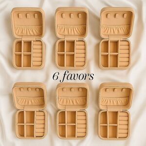 6 Ava Pink Vegan Leather Travel Jewelry Cases — Bridesmaid Gift Collection